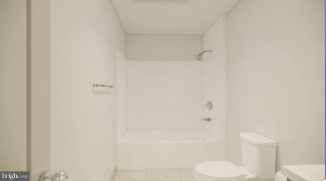 full bathroom featuring vanity, tile patterned floors, toilet, and shower / bath combination