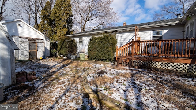 exterior space featuring a deck