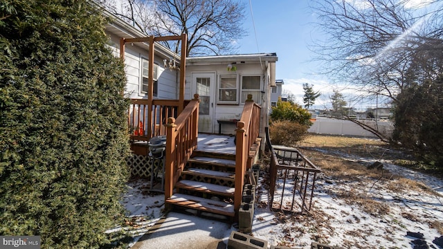 view of wooden deck