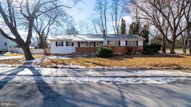 view of single story home