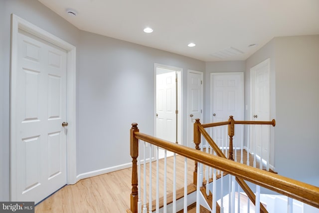 corridor featuring light wood-type flooring