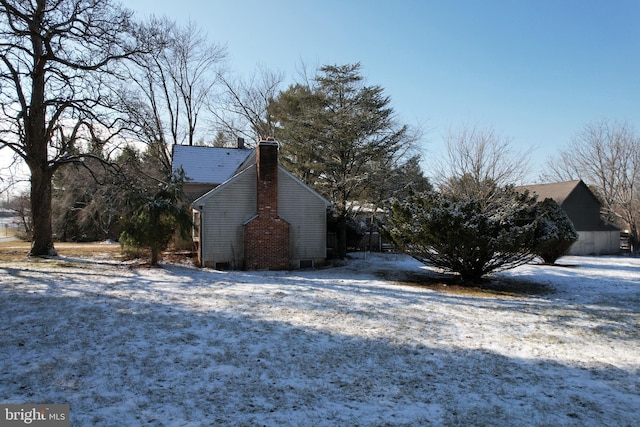 view of snowy exterior