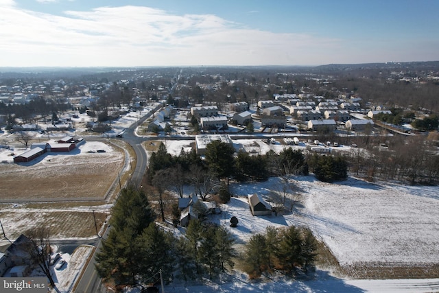 view of snowy aerial view