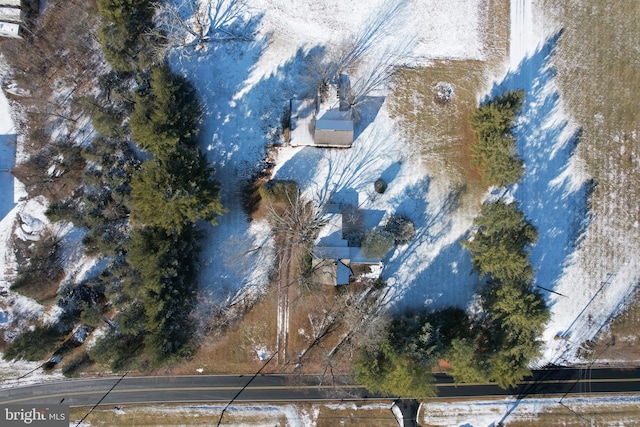 view of snowy aerial view