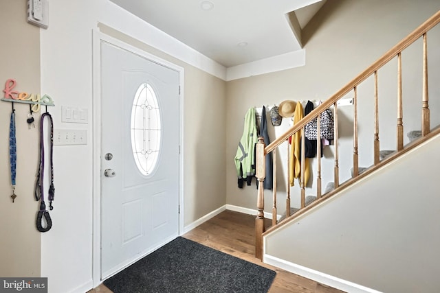 foyer featuring wood-type flooring