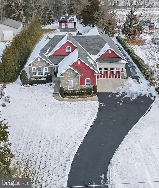 view of snowy aerial view