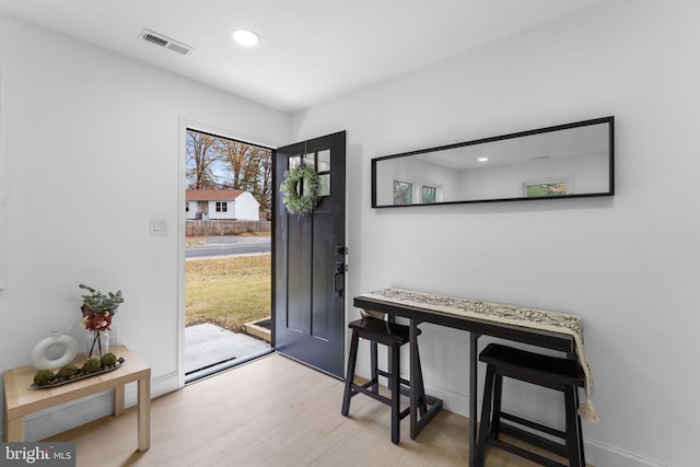 entryway featuring light wood-type flooring