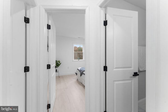 bathroom with wood-type flooring