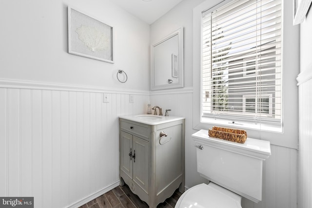 bathroom with toilet and vanity