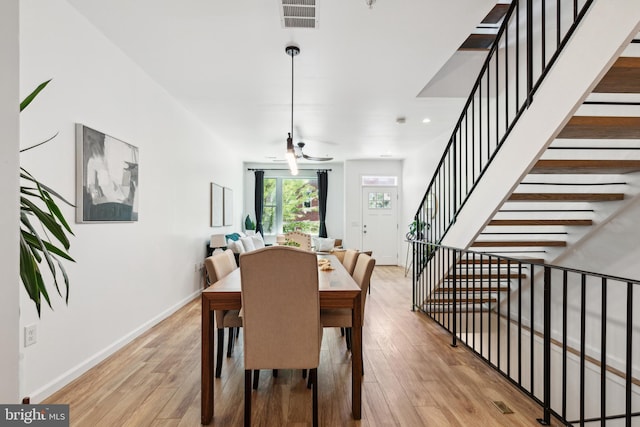 dining room featuring light wood-type flooring