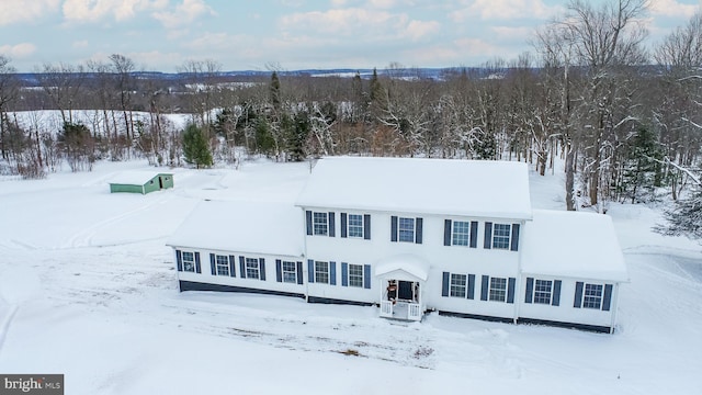 view of snowy aerial view