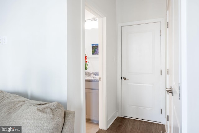 hall featuring light wood-type flooring