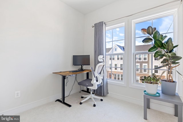 view of carpeted office