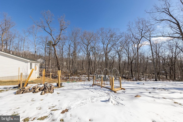 view of snowy yard