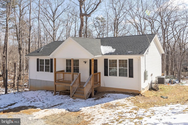 view of front of house featuring central AC