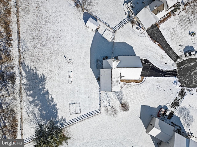 view of snowy aerial view