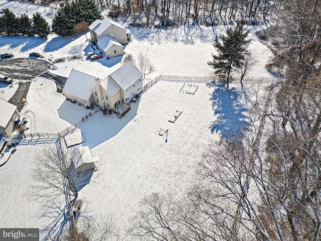 view of snowy aerial view