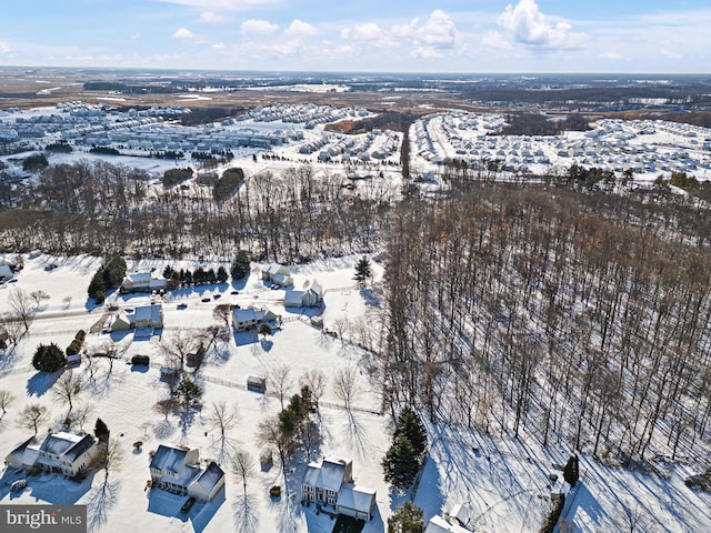 view of snowy aerial view