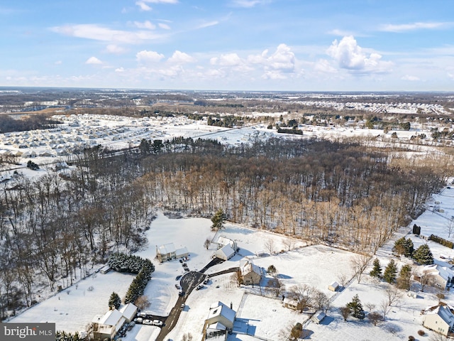 view of snowy aerial view