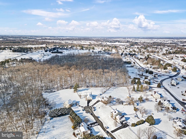 view of snowy aerial view