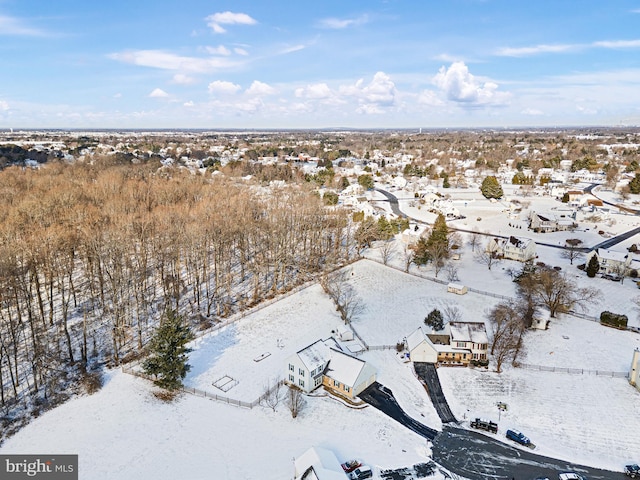 view of snowy aerial view