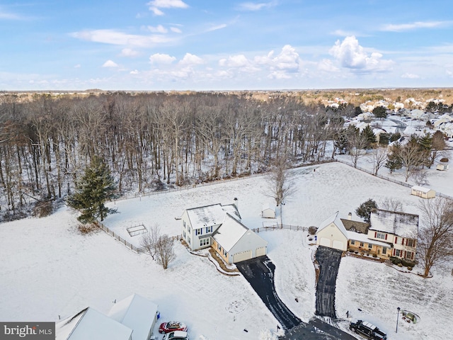 view of snowy aerial view