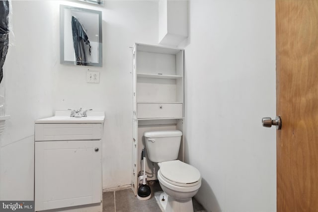 bathroom with toilet and vanity