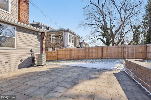 view of patio featuring central AC unit