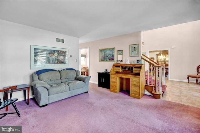 view of carpeted living room