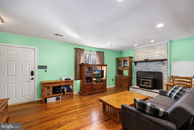 living room with wood-type flooring