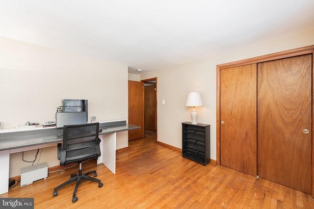 office area featuring wood-type flooring