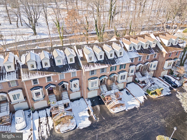 view of snowy aerial view