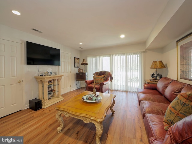 living room featuring hardwood / wood-style flooring