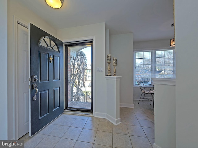 view of tiled foyer entrance