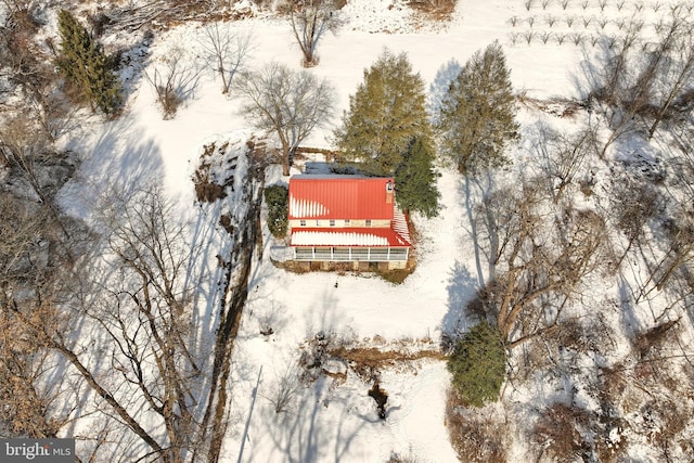 view of snowy aerial view