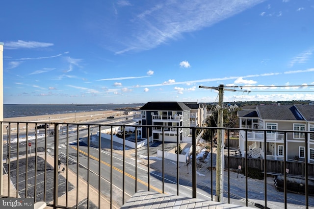 balcony with a water view