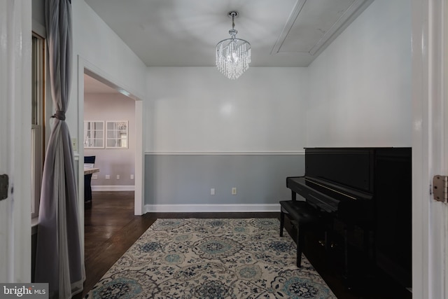 misc room featuring dark hardwood / wood-style floors