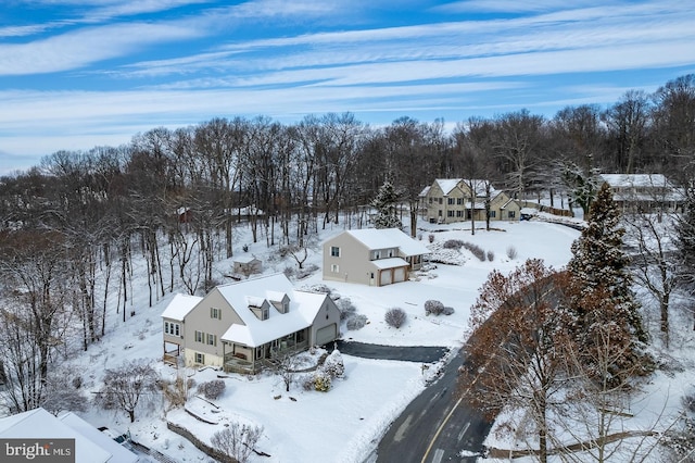 view of snowy aerial view