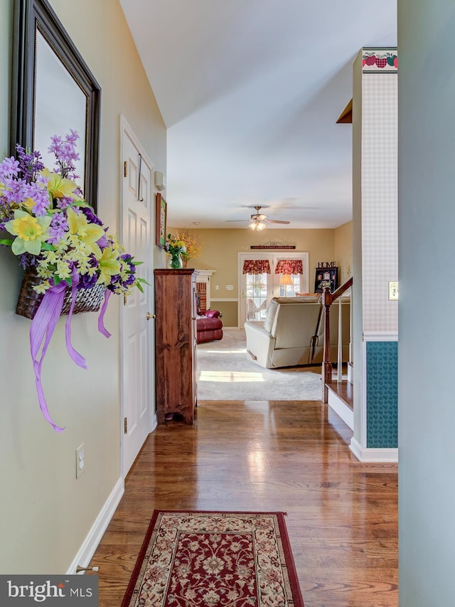 hall featuring hardwood / wood-style flooring