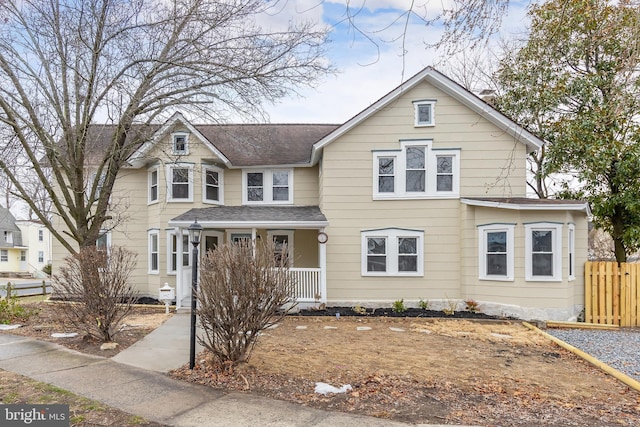 view of front of property with a porch