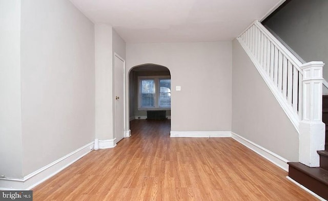 interior space with light hardwood / wood-style flooring