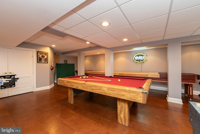 playroom featuring a paneled ceiling