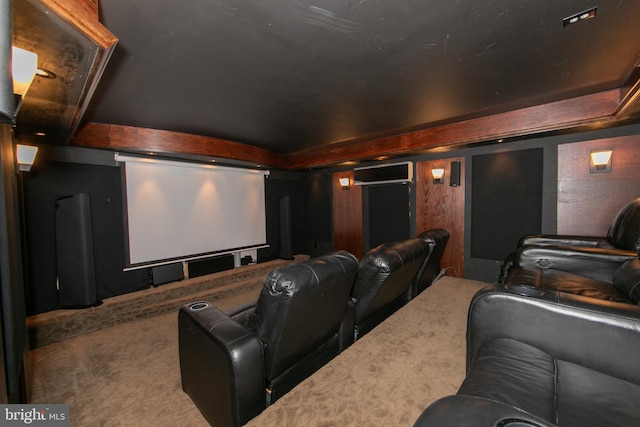 view of carpeted cinema room