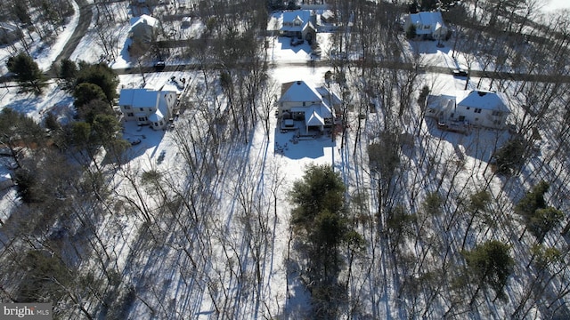 view of snowy aerial view