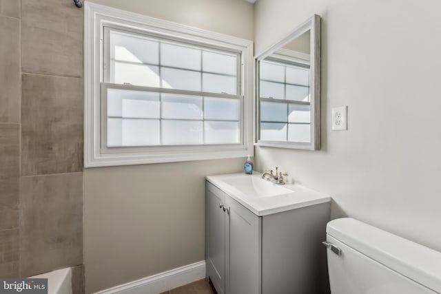 bathroom with toilet and vanity