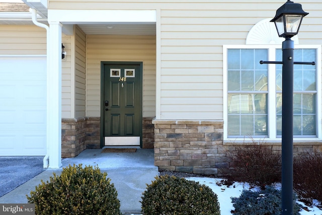 148 Gemstone Dr, Bellefonte, PA 16823 - doorway to property featuring stone siding