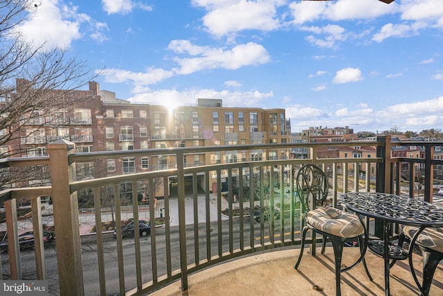 balcony with a city view