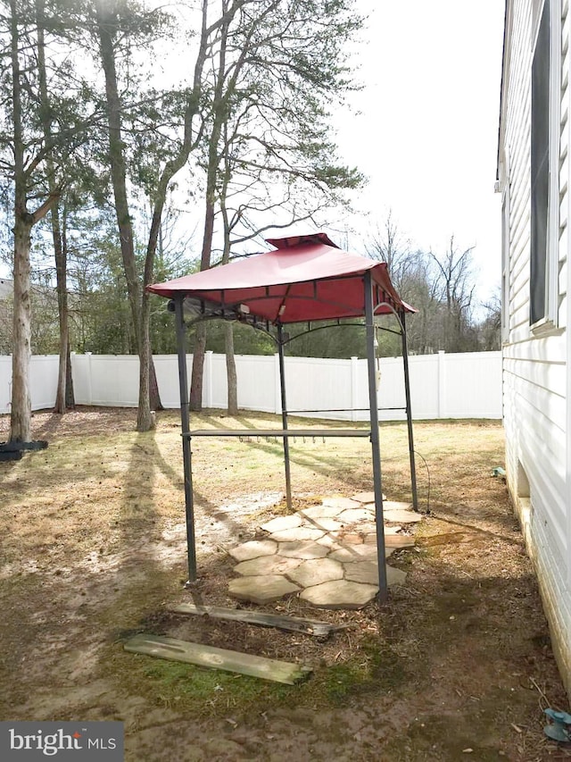 view of patio / terrace featuring a gazebo