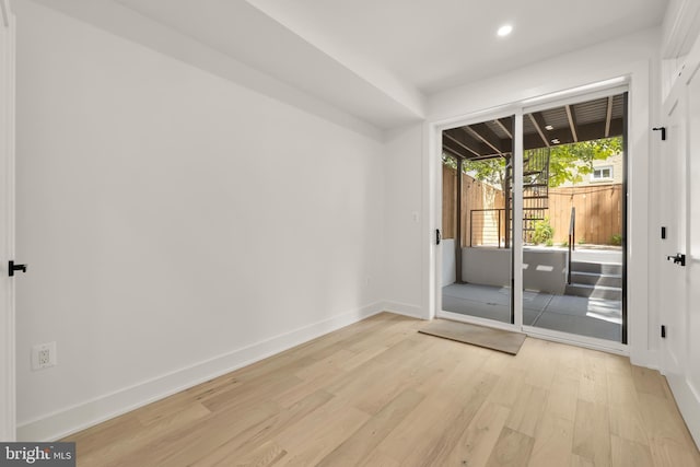 interior space featuring light wood-type flooring