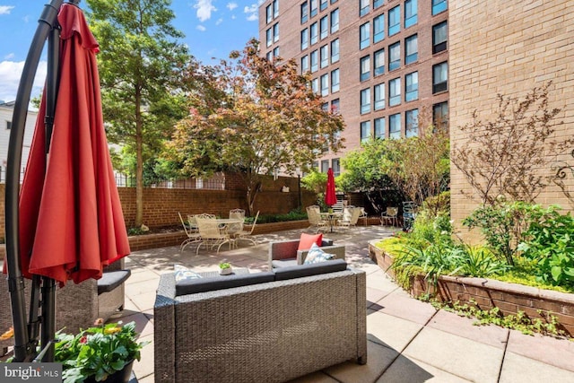 view of patio / terrace with an outdoor living space